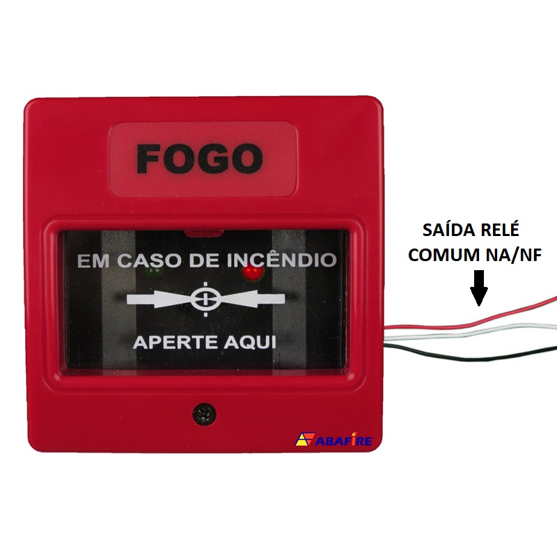 Botoeira e Acionador Manual Convencional com relé NA/NF (Convencional Call Point with relay NO/NC) código AFAM2R. Ideal para Módulo de Entrada Endereçável. Imagem 02