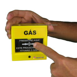 Acionador Manual e Botoeira de Comando Para Emergência e Acionamento de Gás, na cor Amarela com relé NA/NF código AFAM5 - Imagem 04