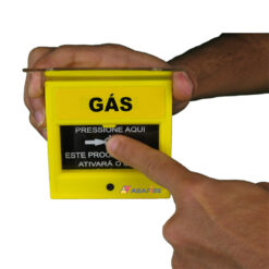 Acionador Manual e Botoeira de Comando Para Emergência e Acionamento de Gás, na cor Amarela com relé NA/NF código AFAM5 - Imagem 05