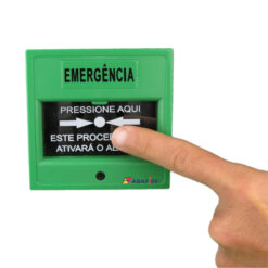 Acionador Manual e Botoeira de Comando Para Controle de Acesso e Emergência na Cor Verde com Relé NA/NF código AFAM3VD - Imagem 05
