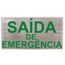 Bloco Autônomo de Iluminação de Emergência e Balizamento Escrito Saída de Emergência, com uma lâmpada de 9 Watts, código AFMAC512B