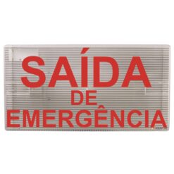 Bloco Autônomo de Iluminação de Emergência e Balizamento Escrito Saída de Emergência, com uma lâmpada de 9 Watts, código AFMAC512B