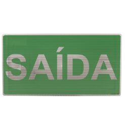 Bloco Autônomo de Iluminação de Emergência e Balizamento Escrito Saída, com uma lâmpada de 9 Watts, código AFMAC512B