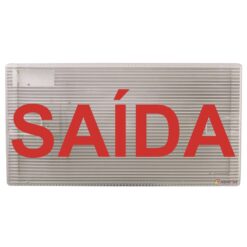 Bloco Autônomo de Iluminação de Emergência e Balizamento Escrito Saída, com uma lâmpada de 9 Watts, código AFMAC512B