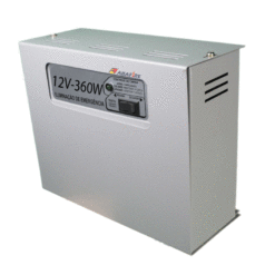 Central de Iluminação de Emergência com Saída em 12 Volts e Capacidade de 360 Watts, código AFB360.