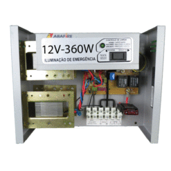 Central de Iluminação de Emergência com Saída em 12 Volts e Capacidade de 360 Watts, código AFB360.