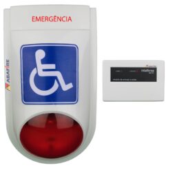 Sirene Audiovisual de Emergência Para Sanitário PNE (Portador de Necessidades Especiais) – Com Módulo Endereçável Código AFSAVPNE-E