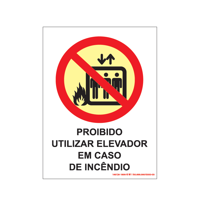 Placa de sinalização indicação proibido utilizar água para apagar o fogo –  P3 – Projeb Extintores