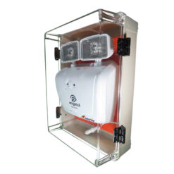 Luminária de Emergência (Bloco Autônomo) Para Área Externa à Prova de Água (IP65) com Dois Faróis de LED e 2000 Lumens, código AF2000LMPT