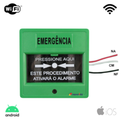 Imagem de Capa do Acionador Manual de Emergência na Cor Verde para Acionamento online via app e também monitoramento remoto wifi sem fio