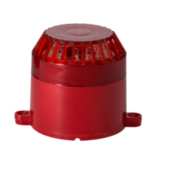 Mini Sirene Sonora e Luminosa de Alarme de Incêndio Vermelha com Flash de LED em 12V e 24V